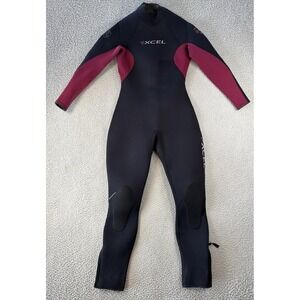 XCEL Axis Wetsuit Womens 10 Duraflex Hydro 543 Back Zip Black/Burgundy